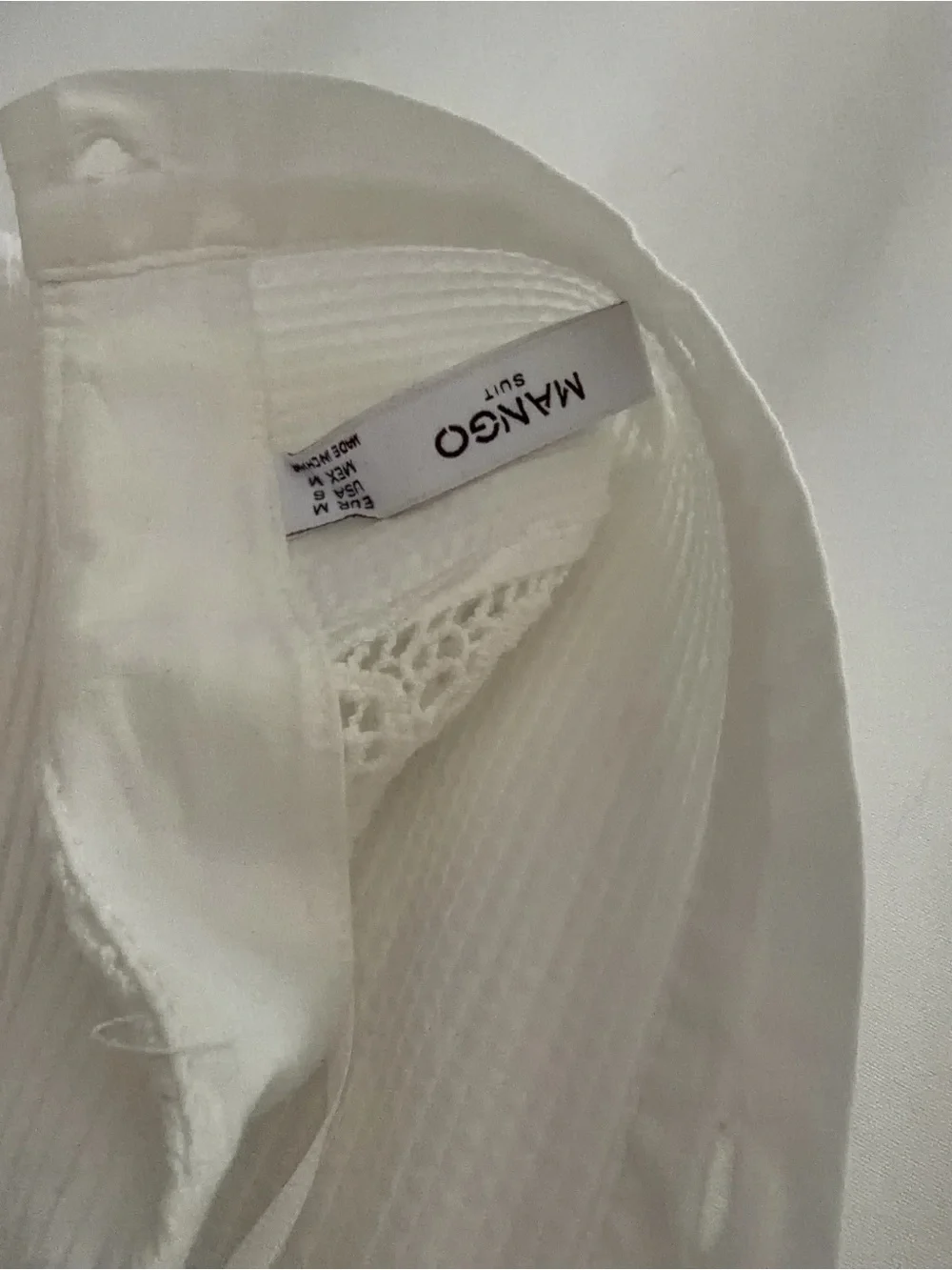 Mango White Cotton Lace-Trim Mini Dress - Picture 4 of 4